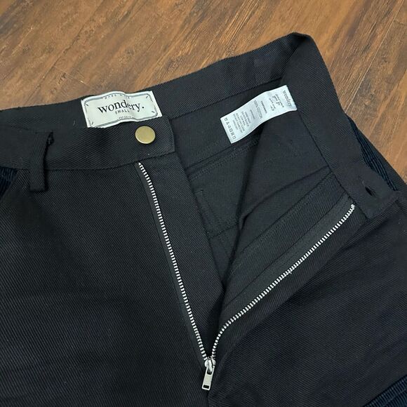 WONDERY Renee 2.0 Carpenter Pants Black High Rise Cargo Utility Cotton - Picture 6 of 15